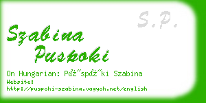 szabina puspoki business card